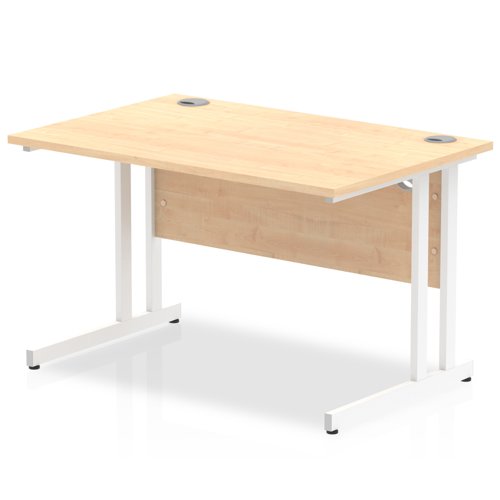 Impulse 1200/800 Rectangle White Cantilever Leg Desk Maple