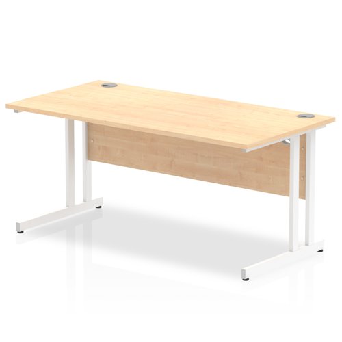 Impulse 1600/800 Rectangle White Cantilever Leg Desk Maple