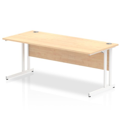 Impulse 1800/800 Rectangle White Cantilever Leg Desk Maple