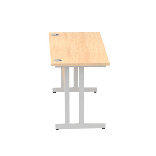 Impulse 1600/600 Rectangle Silver Cantilever Leg Desk Maple