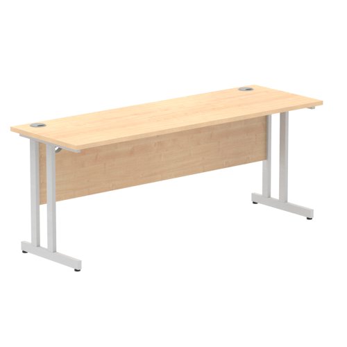 Impulse 1800/600 Rectangle Silver Cantilever Leg Desk Maple
