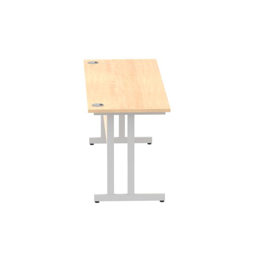 Impulse 1800/600 Rectangle Silver Cantilever Leg Desk Maple