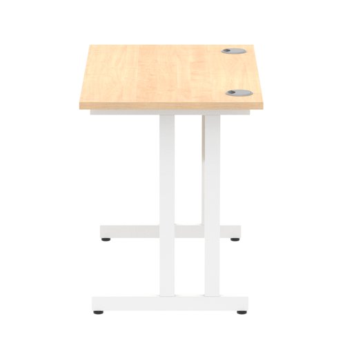 Impulse 1000/600 Rectangle White Cantilever Leg Desk Maple