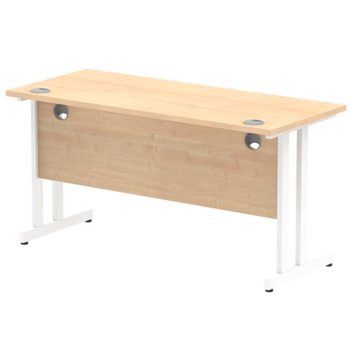 Impulse 1400/600 Rectangle White Cantilever Leg Desk Maple
