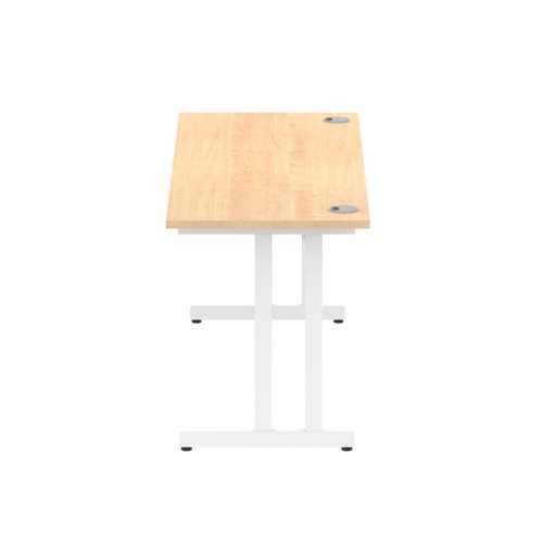 Impulse 1600/600 Rectangle White Cantilever Leg Desk Maple