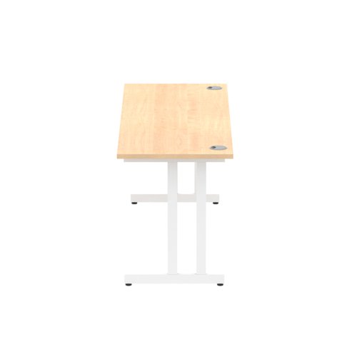 Impulse 1800/600 Rectangle White Cantilever Leg Desk Maple