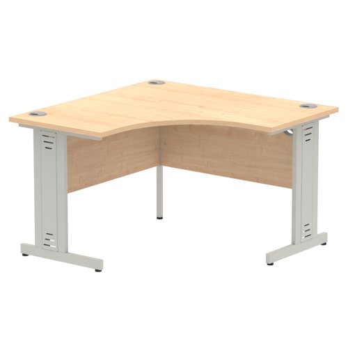 Impulse 1200mm Corner Office Desk Maple Top Silver Cable Managed Leg