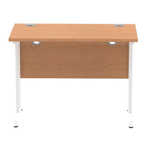 Impulse 1000 x 600mm Straight Office Desk Oak Top White Cantilever Leg