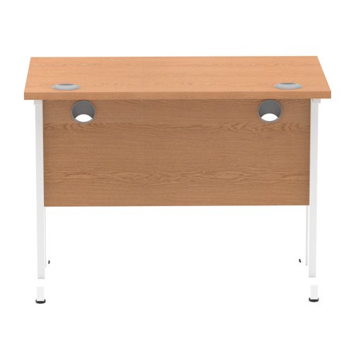 Impulse 1000 x 600mm Straight Office Desk Oak Top White Cantilever Leg