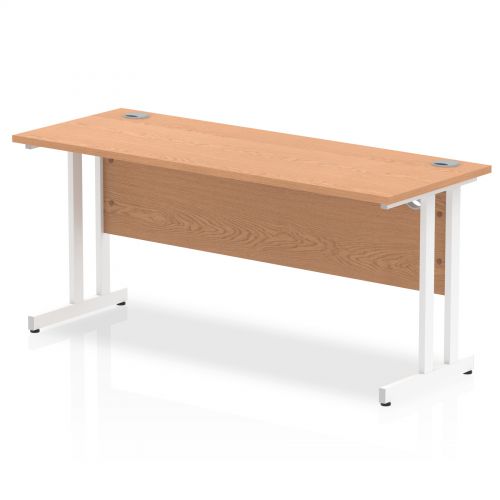 Impulse 1600/600 Rectangle White Cantilever Leg Desk Oak