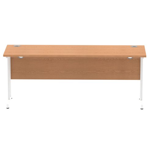 Impulse 1800 x 600mm Straight Office Desk Oak Top White Cantilever Leg