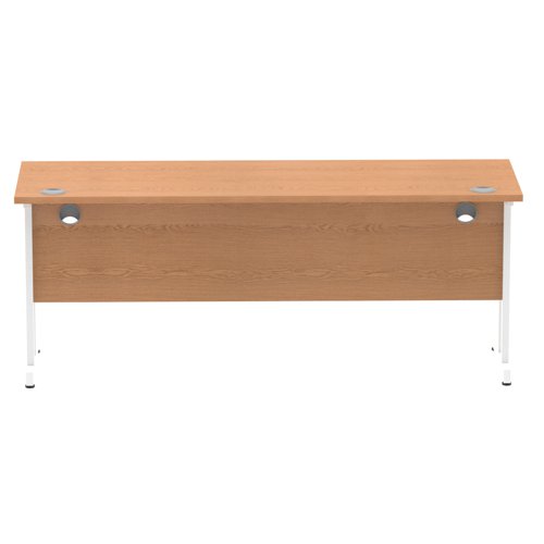 Impulse 1800 x 600mm Straight Office Desk Oak Top White Cantilever Leg