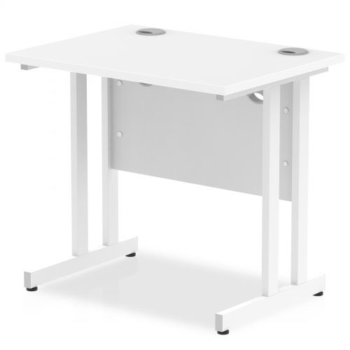 white cantilever desk