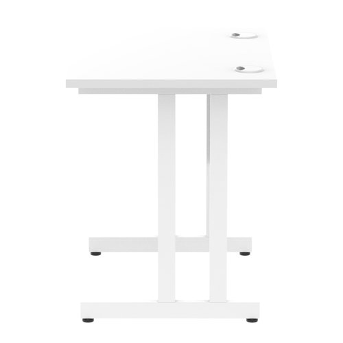 Impulse 800 x 600mm Straight Desk White Top White Cantilever Leg MI002895