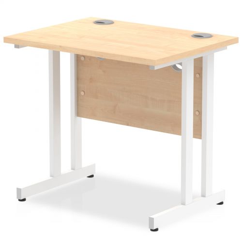 Impulse 800/600 Rectangle White Cantilever Leg Desk Maple