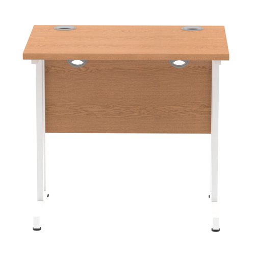 Impulse 800 x 600mm Straight Office Desk Oak Top White Cantilever Leg