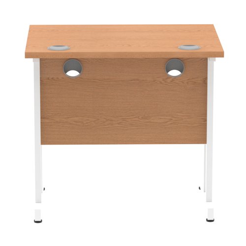 Impulse 800 x 600mm Straight Office Desk Oak Top White Cantilever Leg