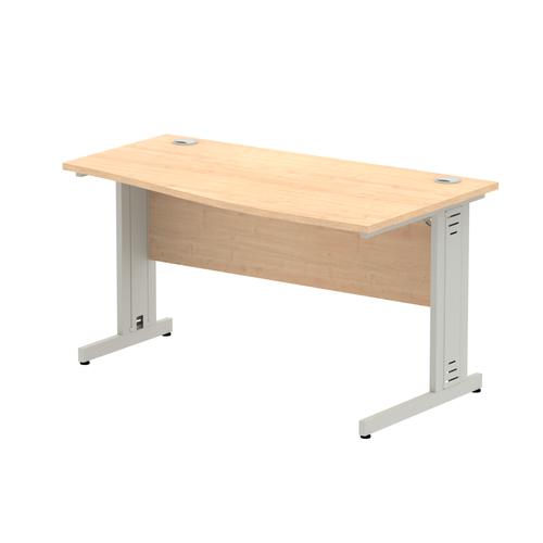 Impulse 1400/600 Right Hand Silver Cable Managed Leg Wave Desk Maple