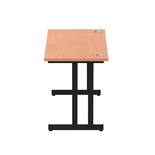 Impulse 1400 x 600mm Straight Desk Beech Top Black Cantilever Leg MI003202