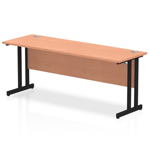 Impulse 1800 x 600mm Straight Desk Beech Top Black Cantilever Leg MI003220