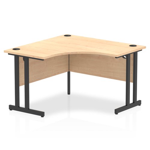 Impulse 1200mm Corner Office Desk Maple Top Black Cantilever Leg