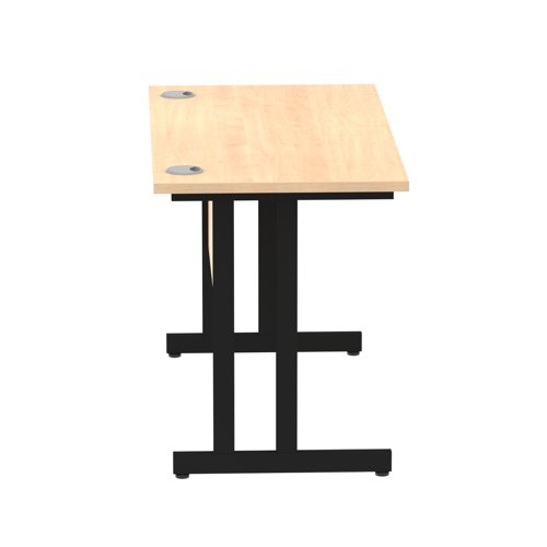 Impulse 1200 x 600mm Straight Office Desk Maple Top Black Cantilever Leg