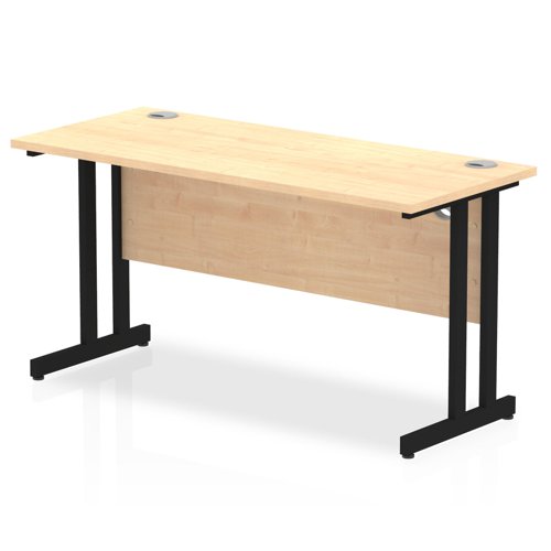 Impulse 1400 x 600mm Straight Desk Maple Top Black Cantilever Leg MI003232