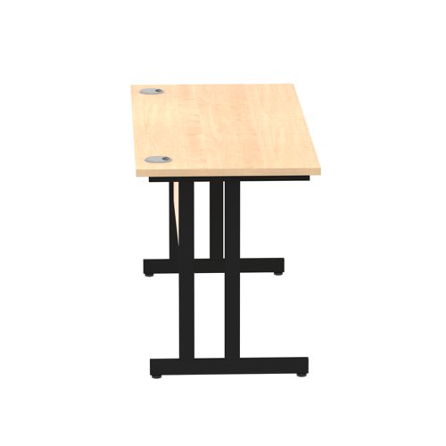 Impulse 1400 x 600mm Straight Office Desk Maple Top Black Cantilever Leg Office Desks DS6201