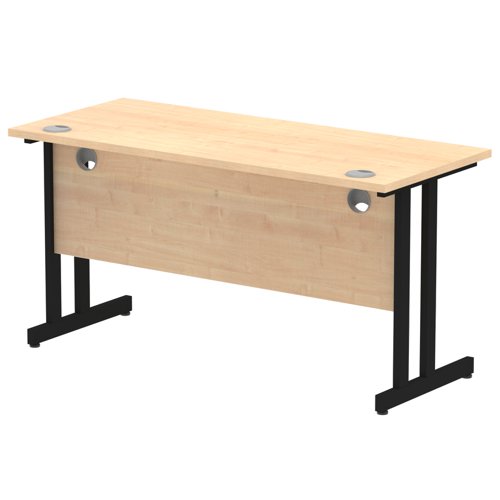 Impulse 1400 x 600mm Straight Desk Maple Top Black Cantilever Leg MI003232