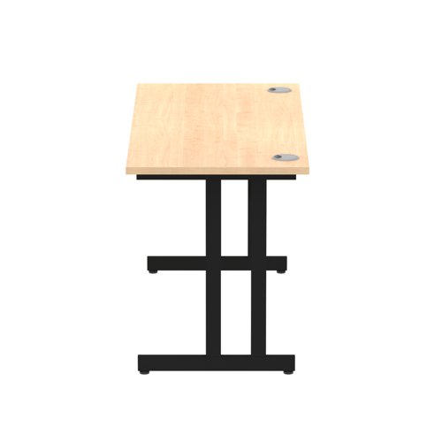 Impulse 1400 x 600mm Straight Office Desk Maple Top Black Cantilever Leg Office Desks DS6201