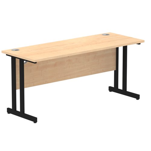 Impulse 1600 x 600mm Straight Desk Maple Top Black Cantilever Leg MI003241