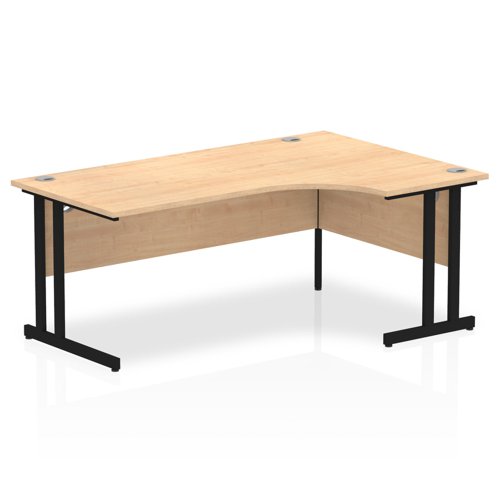 Impulse 1800mm Right Crescent Desk Maple Top Black Cantilever Leg