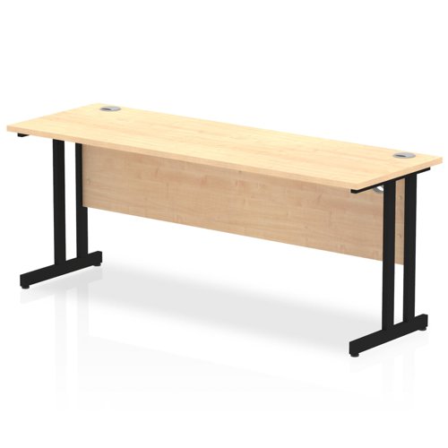 Impulse 1800 x 600mm Straight Office Desk Maple Top Black Cantilever Leg