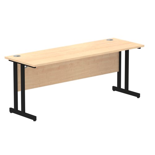 Impulse 1800 x 600mm Straight Desk Maple Top Black Cantilever Leg MI003250