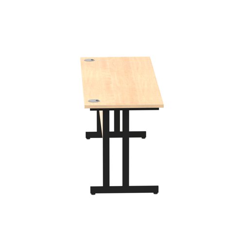 Impulse 1800 x 600mm Straight Desk Maple Top Black Cantilever Leg MI003250