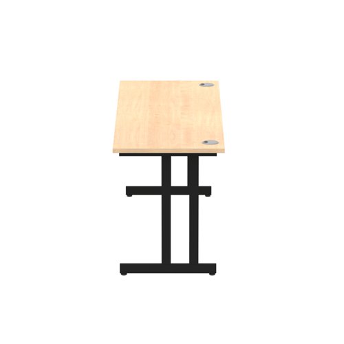 Impulse 1800 x 600mm Straight Desk Maple Top Black Cantilever Leg MI003250