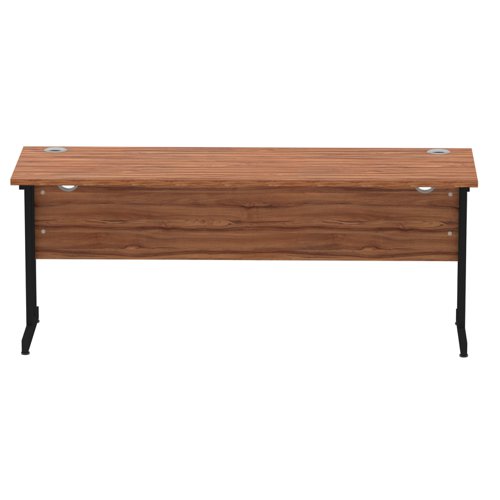 Impulse 1800 x 600mm Straight Desk Walnut Top Black Cantilever Leg MI003280