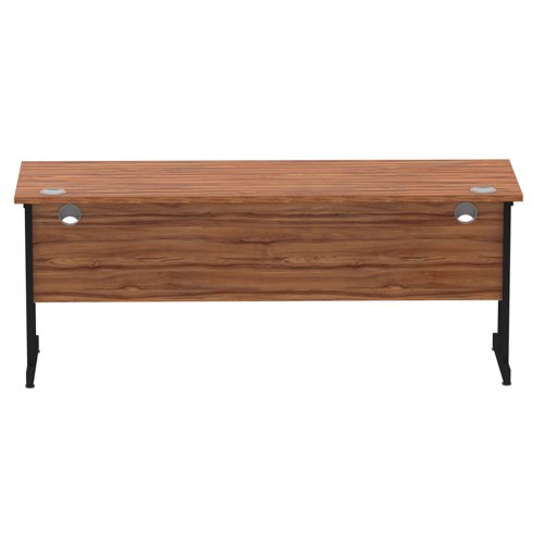 Impulse 1800 x 600mm Straight Desk Walnut Top Black Cantilever Leg MI003280