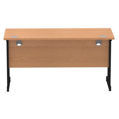 Impulse 1400 x 600mm Straight Office Desk Oak Top Black Cantilever Leg Office Desks DS6203