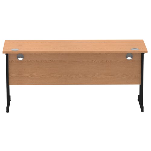 Impulse 1600 x 600mm Straight Desk Oak Top Black Cantilever Leg MI003301