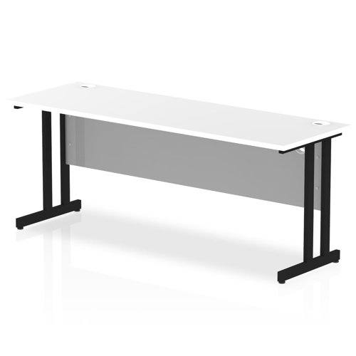 Impulse 1800 x 600mm Straight Office Desk White Top Black Cantilever Leg