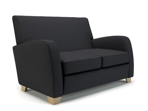 Wynne 132cm Wide Sofa Ebony Fabric Light Wood Feet