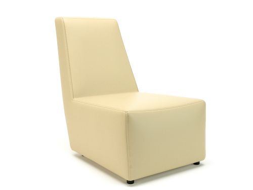 Pella 65cm Wide Chair Cream Faux Leather Standard Feet