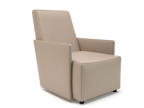 Pella 69cm Wide Armchair Taupe Faux Leather Standard Feet