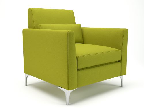 Roselle 90cm Wide Armchair Citron Fabric Chrome Feet
