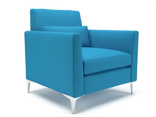 Roselle 90cm Wide Armchair Everlasting Fabric Chrome Feet