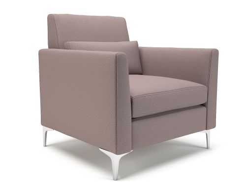 Roselle 90cm Wide Armchair Flint Fabric Chrome Feet