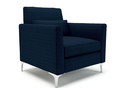 Roselle 90cm Wide Armchair Forward Fabric Chrome Feet