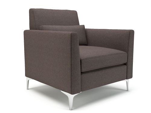 Roselle 90cm Wide Armchair History Fabric Chrome Feet