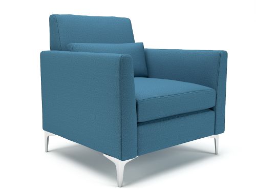 Roselle 90cm Wide Armchair Lagoon Fabric Chrome Feet